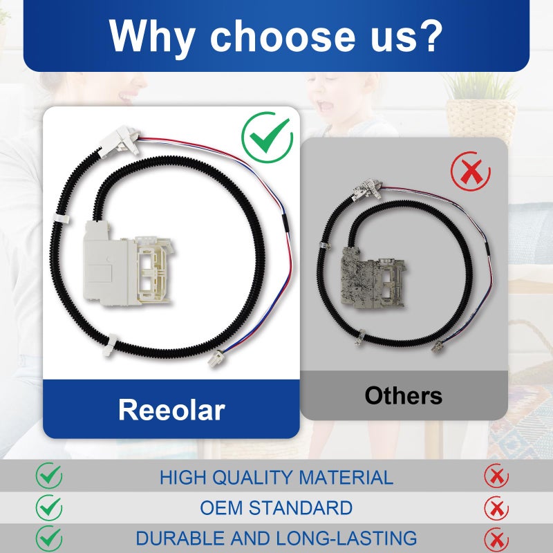REEPLAR WH08X32657 WH08X31222 WH08X37937 Washer lid lock and harness for GE  replace 4963152 AP7033485 PD00070146. For Model GTW220ACK7WW GTW335ASN2WW GTW465ASN2WW GTW465ASN3WW GTW465ASN9WW HTW240ASK6WS - Image 5
